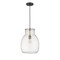 Z-Lite Bella 1 Light Pendant, Matte Black & Olde Brass & Clear 476P-MB-OBR - alternate 4